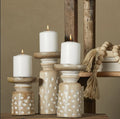 Mango Wood Candle Holders
