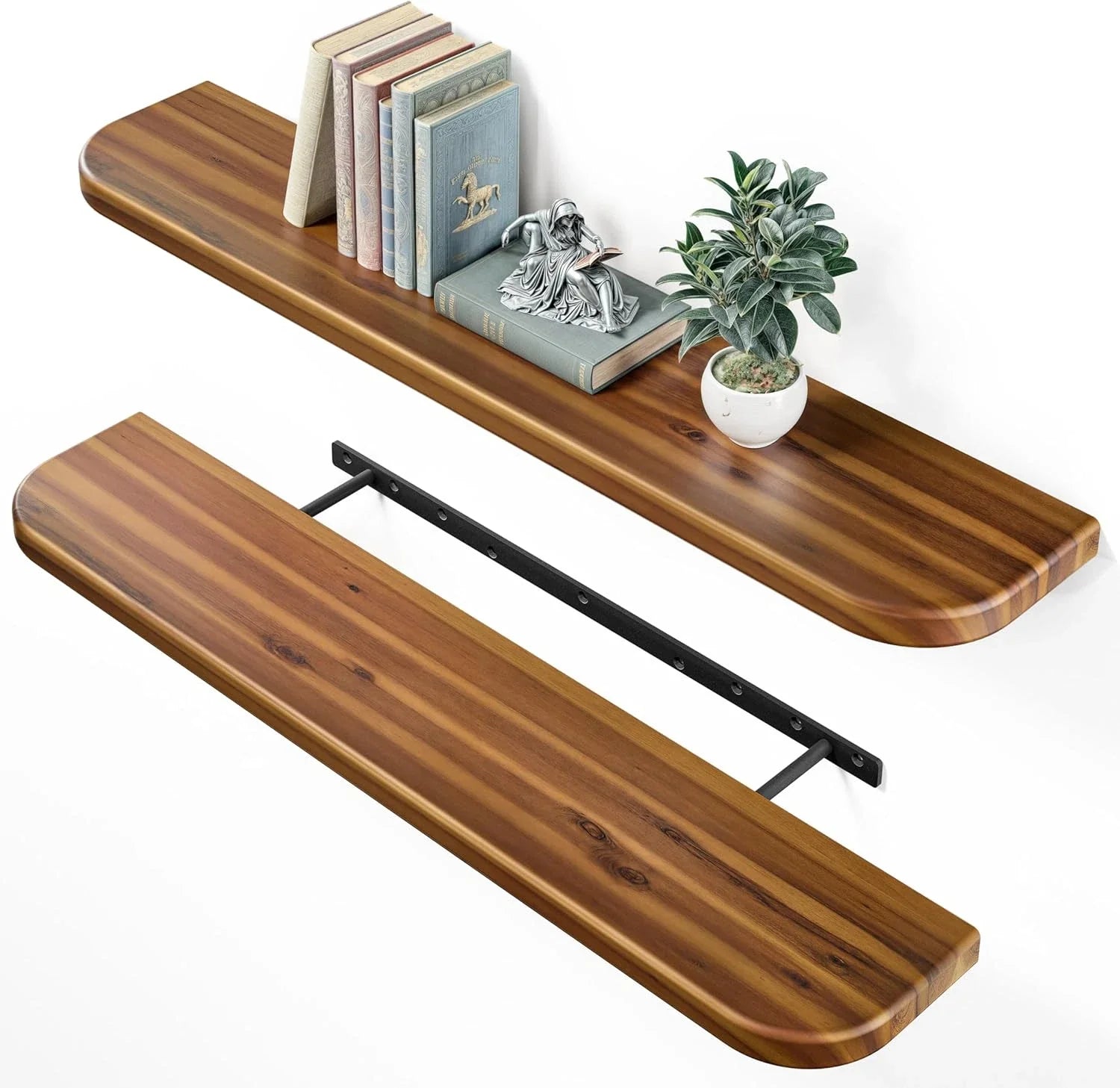 Floating Acacia Shelves