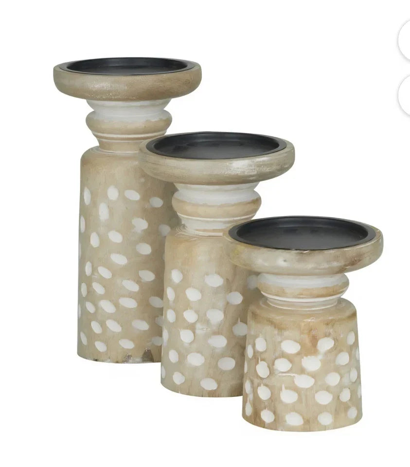 Mango Wood Candle Holders